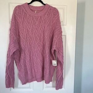 NWT pink free people sweater  Size large